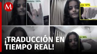 Estudiante crea traductor de lenguaje de señas con IA [upl. by Nnazus641]