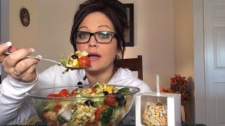 Mukbang  Big Salad Challenge Pasta Salad csquadsaladchallenge 💋 [upl. by Saltzman]