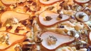 Recipe for Focaccia with Caramelized Onions Pear and Goat Cheese [upl. by Esenej]