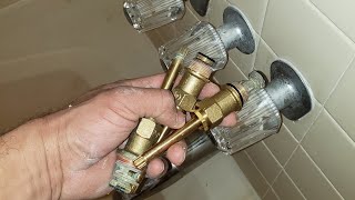 How To Repair Replace 3 Handle Shower Valve [upl. by Yrelbmik462]