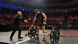 Pavlo passes out then smashes 185kg407lb Axle Press [upl. by Mignonne]