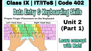 Class IX Unit 2 Part 1 Data Entry amp Keyboarding Skills  ITITeS402 [upl. by Schargel539]