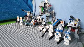 Lego Star Wars Stop Motion 5 Droids Ambush Republic Outpost [upl. by Enihpad]