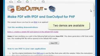 Make PDF with PHP and ExeOutput for PHP [upl. by Forward]