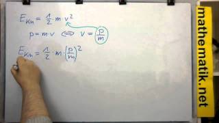 Herleitung der Umrechnungsformeln zwischen Impuls und kinetischer Energie [upl. by Keel]