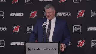 Keefe on Devils fan support and players react after 31 win over Kings [upl. by Jarib]