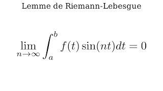 Lemme de RiemannLebesgue trivialisé [upl. by Yrakcaz]