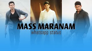 Massu Maranam ftMahesh babu WhatsApp statusTelugu [upl. by Ardnuahsal]