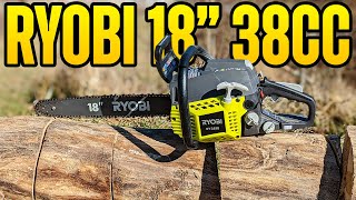 Ryobi 18quot 38CC Chainsaw Unboxing amp Tree Cutting Test [upl. by Arrais794]