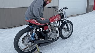 1975 277 Rephased Yamaha XS650 Flat Tracker Cold Start [upl. by Ajna578]