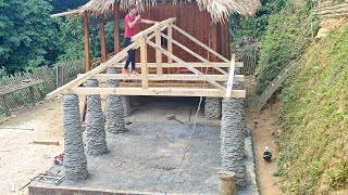 Construction process of assembling wooden house frame and kitchen Trieu Thi Hay [upl. by Ahsyat]