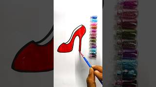 Red glitter heels paints and arts art glitterpainting artandcraft [upl. by Nonarb538]