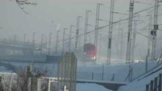 ETR500 Freccia Rossa a 300kmh nella neve [upl. by Nwahsud]