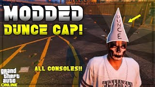 GTA 5  How to Get MODDED DUNCE CAP No Badsport Using Clothing Glitches  GTA 5 Clothing Glitch [upl. by Suhpesoj409]