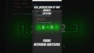Leetcode 349  Intersection of Two Arrays [upl. by Rodger]