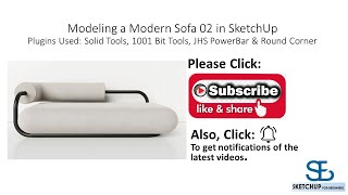 Quick and Easy Modelling a Modern Sofa 02 in SketchUp [upl. by Leva927]