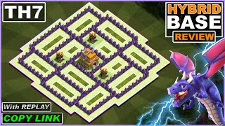 NEW BEST TH7 HYBRIDTROPHY Base 2022  TH7 Anti Dragon Base Copy Link  Clash of Clans [upl. by Eremehc]