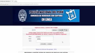 COMO HACER UNA CONSULTA DE VEHICULOS ROBADOS 2017 Y VER SI TIENE REQUISITORIA [upl. by Leander]