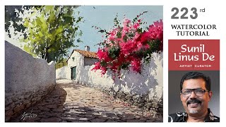 Watercolor painting tutorial Beyond the reference photo  Landscape painting  Sunil Linus De [upl. by Evannia]