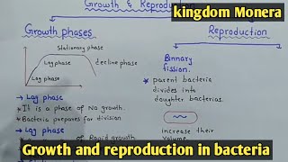 Growth and reproduction in bacteria  Log Lag And Stationary Phase  class 11 Biology [upl. by Elinor]