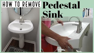 Pedestal Sink Removal  by a Real Regular Homeowner with voice prompts [upl. by Avrit]