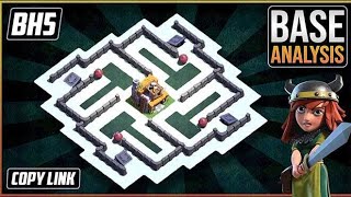 New Builder Hall 5 Base Link 2023  Coc BH5 Trophy Base Layout  Clash Of Clans [upl. by Anirahs503]