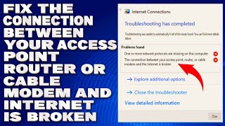 How To Fix The Connection Between Your Access Point Router or Cable Modem and Internet is Broken [upl. by Ashil117]