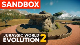 ¡CONSTRUYO UNA CUEVA  5  SANDBOX CON MODS  JURASSIC WORLD EVOLUTION 2 [upl. by Dustie870]