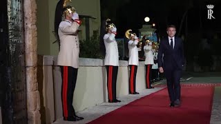 G7 Macron arriva senza la consorte alla cena da Mattarella al Castello Svevo di Brindisi [upl. by Ulberto]