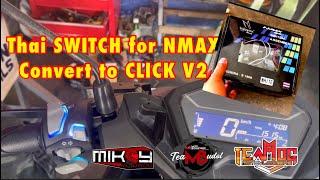 Thai switch for NMAX convert to HONDA CLICK V2  mikoyMotospecs [upl. by Airreis]