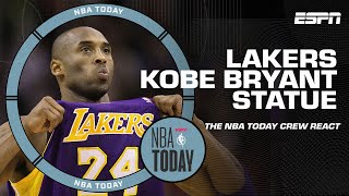 The NBA Today crew reacts to the Lakers unveiling a Kobe Bryant statue outside of Cryptocom Arena 💜 [upl. by Atirehgram]