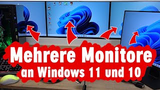 Mehrere Monitore an einem PC oder Laptop anschließen Windows 11 und 10  welche Adapter und Kabel [upl. by Aivlis]