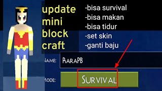 UPDATE MINI BLOCK CRAFT survival set skin dll [upl. by Nohtahoj565]