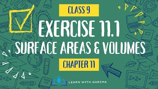 Exercise 111  Class 9  Chapter 11  Surface Areas and Volumes  Garima 2024 ncert class9 cbse [upl. by Aicirt706]