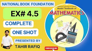 Ex45  11th Class Math  NBF  National Book Foundation  2024 [upl. by Eba539]