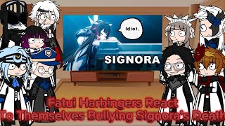 Fatui Harbingers React To Themselves Bullying Signora’s Death  Genshin Impact  Gacha Reaction [upl. by Sicnarf]