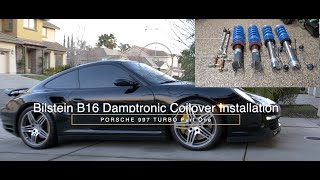 Porsche 997 turbo Bilstein B16 Damptronic Installation Part 1 [upl. by Augustus]