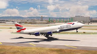 Perfeck Landing Best Pilot British Airways Boeing 747 At Los Angeles Airport MFS2020 [upl. by Charline]