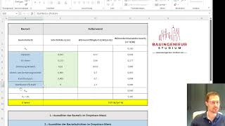 Rechenvorlage UWert homogene Bauteile Tutorial Tabelle Bauphysik  BauingenieurStudium [upl. by Valentine812]