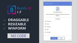 NO CODING Modern Borderless Draggable Resizable WINFORMS BUNIFU UI 18 [upl. by Bekah]