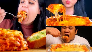 ASMR BEST EXTRA CHEESY LASAGNA eating sound  Satisfying Mukbang Compilation [upl. by Boys]