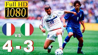 France 00 4x3 Italy World Cup 1998  Full highlight  1080p HD  Zinédine Zidane  Paolo Maldini [upl. by Glory]