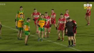 SHOCKING BRENDAN ROGERS STAMPING INCIDENT DERRY V DONEGAL 2024 MCKENNA CUP FOOTBALL FINAL [upl. by Maryellen]