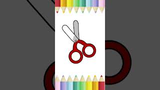 How to draw a Scissors for kids  Scissors Easy Draw Tutorial [upl. by Lyssa]