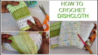 How to Crochet Dishcloth Simple Tutorial for Beginners [upl. by Ahsitahs]