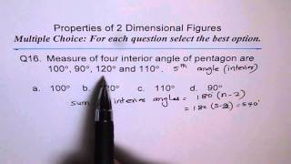 Find Fifth Angle in Pentagon when others are given [upl. by Atirrehs]