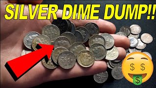 COLLECTION DUMP OF DIMES SILVER EVERYWHERE Coin Roll Hunting [upl. by Evy]