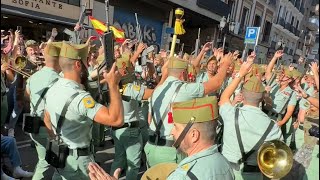 Legionarios celebrando el día de la hispanidad con la unidad de música de la brileg Madrid 2023 [upl. by Rochella]