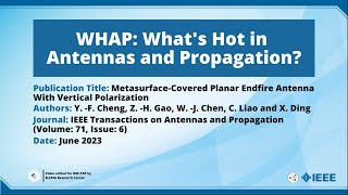 MetasurfaceCovered Planar Endfire Antenna With Vertical Polarization [upl. by Floridia]