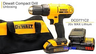 Dewalt  DCD771C2 20V MAX Cordless Lithium Ion Compact DrillDriver Kit  Unboxing [upl. by Mindi]